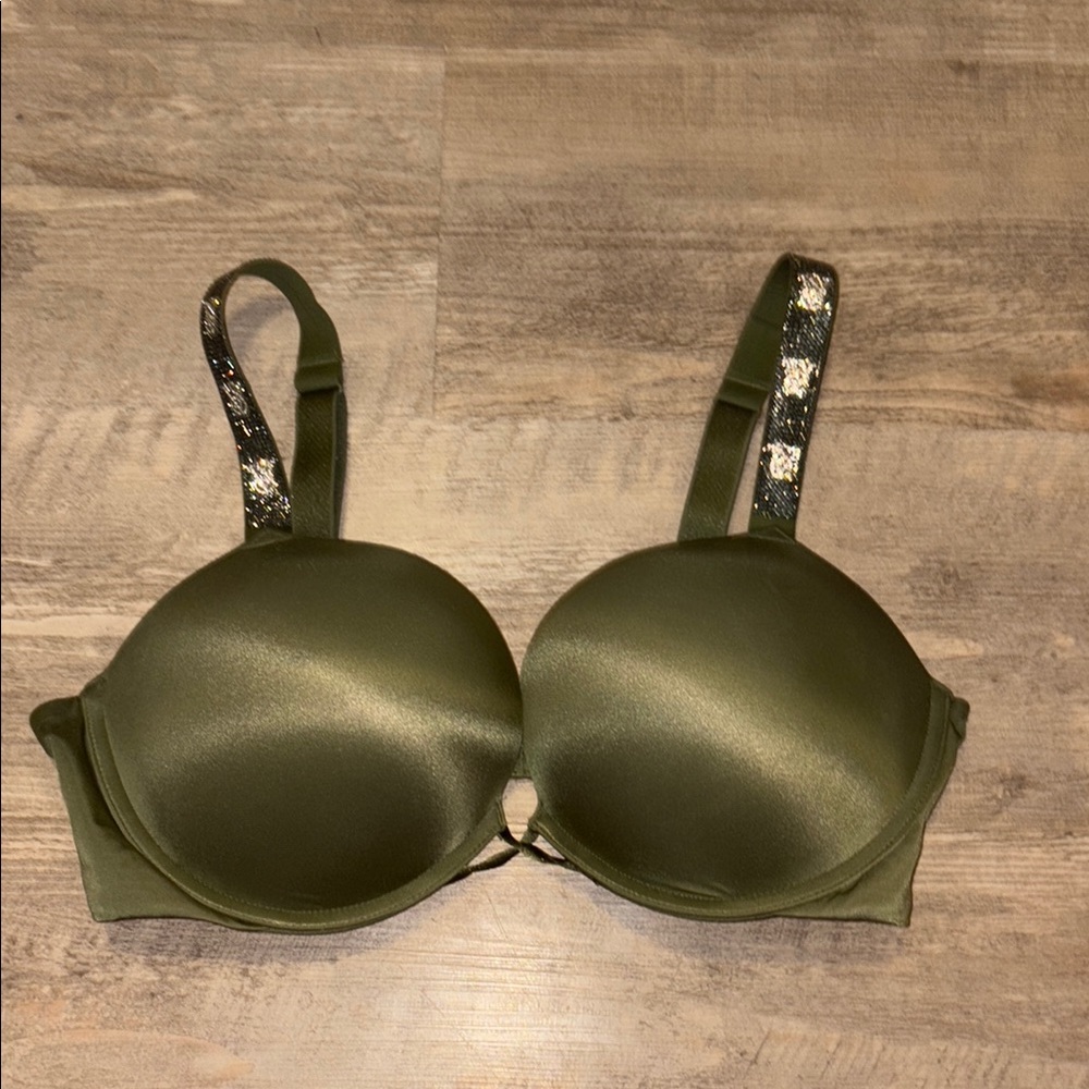 Victorias Secret Bling Strap Olive Green Bra